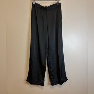 a new day Black Satin Trousers